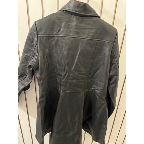 Decrum Genuine Leather Jacket - Clarissa Womens Black Asymmetrical Peplum - L - Picture 6 of 6